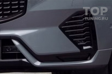 Накладки Р-Дизайн для переднего бампера Вольво ХС60 2 поколение (2021-2025 / рестайлинг 1) Цена за 1 шт. | Правая или левая | Черный глянец