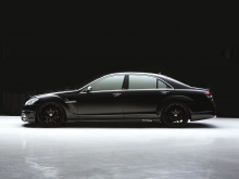 Накладки на пороги BLACK BISON WALD для Mercedes S-Class W221 - дорестайлинг.