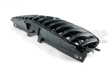 Решетка Panamericana с вертикальными лезвиями для Мерседес-Бенц ГЛС X167 2023+ (рестайлинг) Опции: Черный на черном / Хром на черном / ABS пластик / С модулем для фронтальной камеры