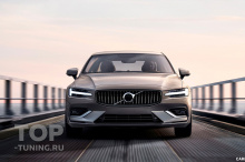 Решетка радиатора Инскрипшн для Вольво С60 / В60 (2018+) ABS пластик / Штатный монтаж / Эмблема приобретается отдельно