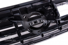 Черная решетка радиатора под дистроник для Вольво ХС60 (1, рестайлинг) ABS-пластик | Эмблема приобретается отдельно