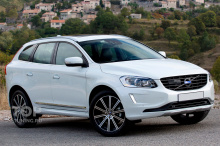 Черная решетка радиатора под дистроник для Вольво ХС60 (1, рестайлинг) ABS-пластик | Эмблема приобретается отдельно