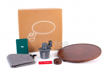 Круглый деревянный столик в подстаканник Лисян Л6, Л7, Л8, Л9 Цена за 1 шт. | Алюминий + дерево | Поворот на 360 | Легкая установка | Усиленная конструкция