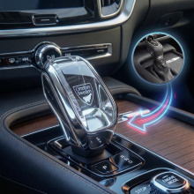 Для Volvo S90 / V90 / XC90 / S60 / V60 / XC60 — тюнинг-комплект: замена оригинальной механической рукоятки переключения передач на новую электронную хрустальную Штатная установка | Конверсия в рестайлинг 