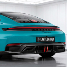 Нижний спойлер Ducktail для Порше 911 Каррера от Ларте Дизайн Премиум | Натуральный карбон и окрашенный базальт | Штатный монтаж