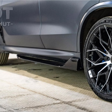 Короткие накладки PRO GT II на пороги для BMW X5 (G05) 2018+ Комплект | Черный глянец | ABS-пластик