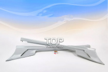 Юбки TomS на пороги для Хендай Тибурон Купе GK (Рестайлинг 2007-2009) Под окраску / Стеклопластик / Требуется подгонка