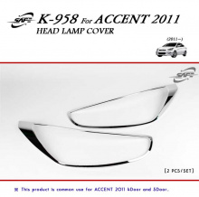 Хромированные накладки передней оптики - стайлинг Хендай Соларис.