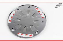 Накладка на лючок бензобака, хромированная. Модель К-143, от производителя Safe. Тюнинг Hyundai Solaris.