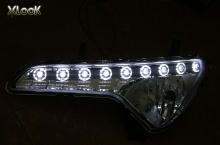 Светодиодные модули ходовых огней в передние фары - тюнинг X-Look на KIA Sportage 3.