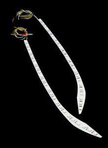 Тюнинг Киа Спортаж - бело-желтые светодиодные модули ресничек фар