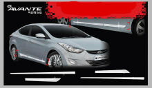 Стайлинг Хендай Элантра - хромированные молдинги порогов.