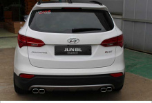 Раздвоенная выхлопная система с хромированными насадками глушителей Twin от производителя JUN BL (Южная Корея). 