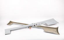 Накладки Зефиро Ронда на пороги Хендай Тибурон Купе  Под окраску / Стеклопластик / Требует подгонки