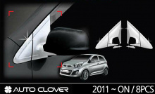 Стайлинг Киа Пиканто 2 - хромированные накладки на крепления боковых зеркал заднего вида - комплект 2 штуки - от компании Auto Clover.