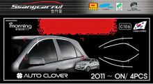 Стайлинг Киа Пиканто 2 - накладки на боковые окна хромированные - комплект 4 штуки - от компании Auto Clover.