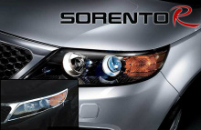 Стайлинг Киа Соренто - накладки на переднюю оптику - от компании Auto Clover.