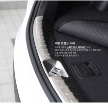 Защитный молдинг накладка на порог багажника - Стайлинг Хендай Санта Фе 3 - от производителя Cacao.