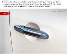 Стайлинг Хендай Соната 5 - накладки в выемки дверных ручек.