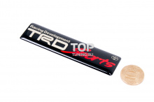 Стикер шильд TRD Sports под прозрачной смолой, на алюминиевой основе. Размер 100 * 24 мм. Черный.