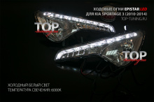Светодиодные ходовые огни Эпистар в ПТФ  - Тюнинг оптики Киа Спортейдж 3 (2010-2014)