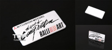 Табличка RalliArt - The spirit of Competition (Дух соперничества) - Стайлинг Mitsubishi Размер: 70 х 35 мм.