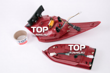 Тюнинг оптики Хендай Санта Фе 3 (ДМ) - Задние фонари Topauto Premium. Красные.