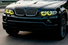 Передний бампер 4.6 IS - Обвес Перформанс — Тюнинг БМВ Х5 Е53 (Рестайлинг) 2003-2006 ABS пластик / Под окраску / Сетки в комплекте (только черные) / Без отверстий под ДХО