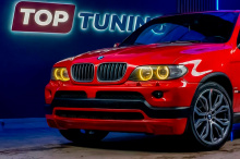 Передний бампер 4.6 IS - Обвес Перформанс — Тюнинг БМВ Х5 Е53 (Рестайлинг) 2003-2006 ABS пластик / Под окраску / Сетки в комплекте (только черные) / Без отверстий под ДХО