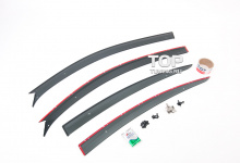 Дефлекторы окон оригинальные для Mazda 3 Sedan (до 2009 г.) темно-дымчатые, 4шт