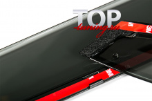 Ветровики STEEL LINE для Тойота Хайлендер (2014+) темно-дымчатые с полосой из нержавеющей стали