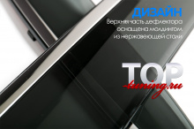 Ветровики STEEL LINE для Тойота Хайлендер (2014+) темно-дымчатые с полосой из нержавеющей стали