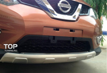 Комплект защитных накладок-протекторов на передний и задний бампер - Стайлинг Nissan X-Trail.