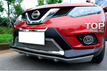 Комплект TECH Design Avenger - Накладка на передний бампер с хромированными элементами - Тюнинг Nissan X-Trail T32