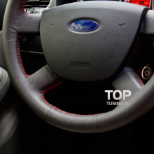 6137 Кожаная оплетка стояночного тормоза на Ford Focus 2