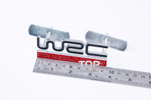 Хромированная эмблема - шильдик для решетки радиатора - WRX FIA WORLD RALLY. Рамзер 93*34 мм. 