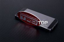 Тюнинг эмблема ТРД (TRD) Toyota Racing Development - Овал с зеркальными буквами - Размер 80 * 38 мм.