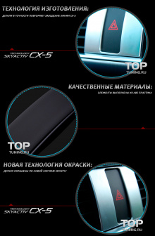 Накладка на аварийную кнопку - Модель Skyactiv Premium - Стайлинг Мазда СХ-5.