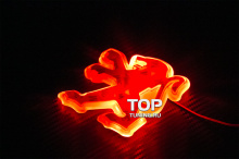 6539 Эмблема со светодиодной подсветкой Red (87mm x 92mm) на Peugeot