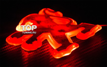 6539 Эмблема со светодиодной подсветкой Red (87mm x 92mm) на Peugeot