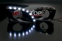 Тюнинг оптики Тойота Камри 6 (XV40 2009-2011) Светодиодные ходовые огни в передний бампер