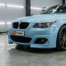 Передний бампер Ригер для BMW 5 серии (E60/E61) в стиле M5 Под окраску / Стеклопластик / Требует подгонки