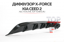 НАКЛАДКА / ДИФФУЗОР НА ЗАДНИЙ БАМПЕР - ОБВЕС ИКС-ФОРС - ТЮНИНГ КИА СИИД 2 (ДОРЕСТАЙЛИНГ, 2012 / 2015)