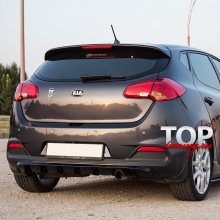 НАКЛАДКА / ДИФФУЗОР НА ЗАДНИЙ БАМПЕР - ОБВЕС ИКС-ФОРС - ТЮНИНГ КИА СИИД 2 (ДОРЕСТАЙЛИНГ, 2012 / 2015)