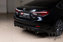 ВНЕШНИЙ ТЮНИНГ МАЗДА 6 GJ НАКЛАДКА НА ЗАДНИЙ БАМПЕР С ДИФФУЗОРОМ A`PEX SPEED