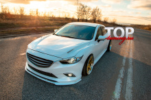 УЗОРНЫЕ НАКЛАДКИ НА ПЕРЕДНИЕ ФАРЫ АПЕКС №2 ТЮНИНГ МАЗДА 6 GJ (СЕДАН, ДОРЕСТАЙЛИНГ / РЕСТАЙЛИНГ В КОМПЛЕКТАЦИИ DRIVE, ACTIVE, 2012+, НЕ ПОДХОДЯТ НА ДИОДНУЮ ОПТИКУ)