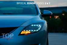 8710 Передние тюнинг фары Bifocal Xenon Ready на Mazda 6 GH
