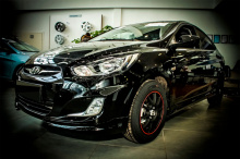 8755 Реснички на фары Exclusive 3D на Hyundai Solaris