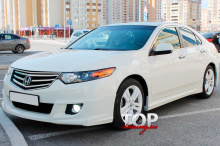 ТЮНИНГ ХОНДА АККОРД 8 / ACURA TSX (2007 - 2015) КОМПЛЕКТ ПОРОГОВ МЮГЕН АБС ПЛАСТИК / ПОД ОКРАСКУ / КРЕПЛЕНИЯ В КОМПЛЕКТЕ
