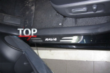 LED накладки на пороги Steel Grace на Toyota RAV4 3